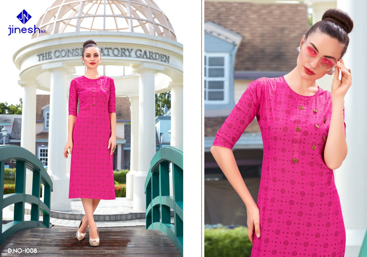 Jinesh Nx Present Essence Vol 4 Casual Wear Kurtis Collection.