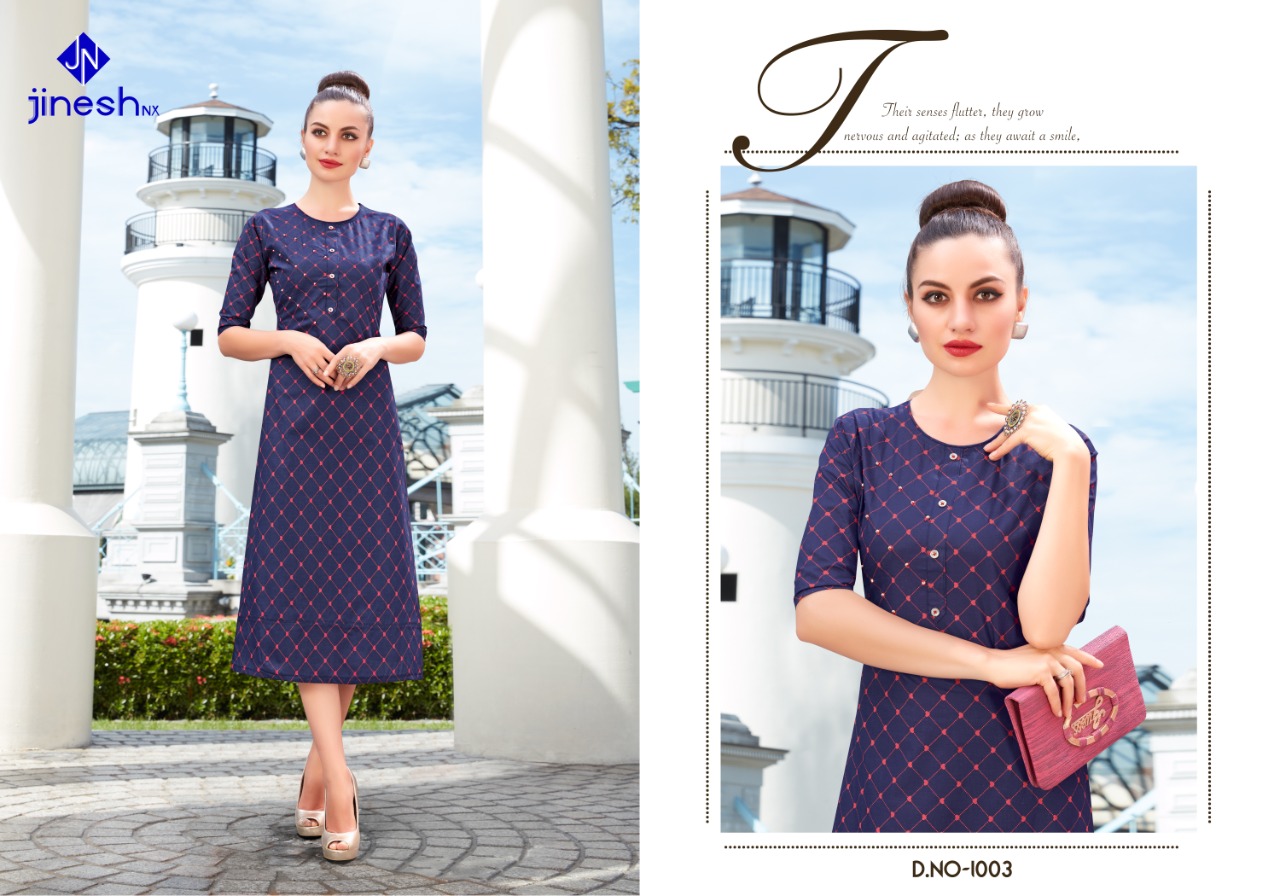 Jinesh Nx Present Essence Vol 4 Casual Wear Kurtis Collection.