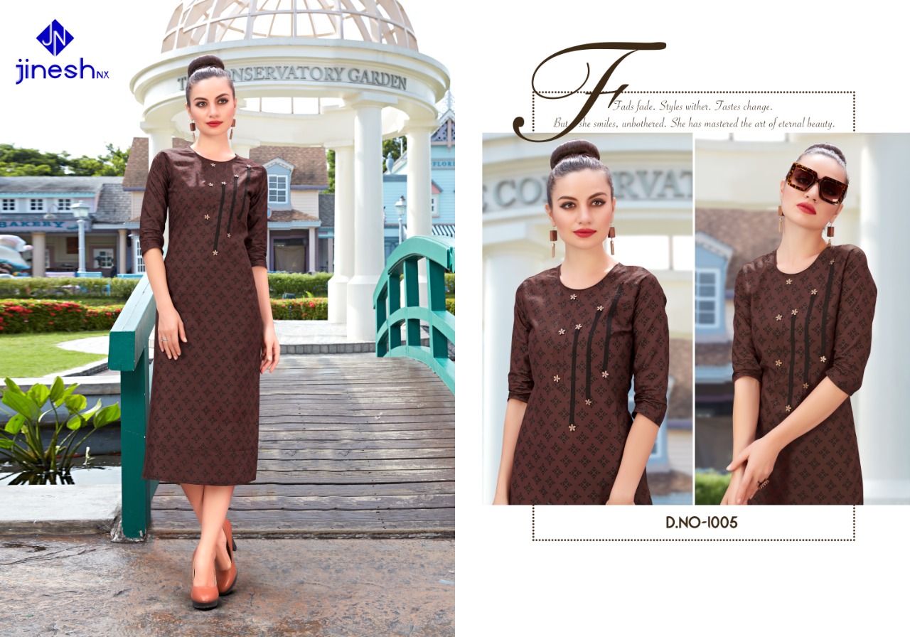 Jinesh Nx Present Essence Vol 4 Casual Wear Kurtis Collection.