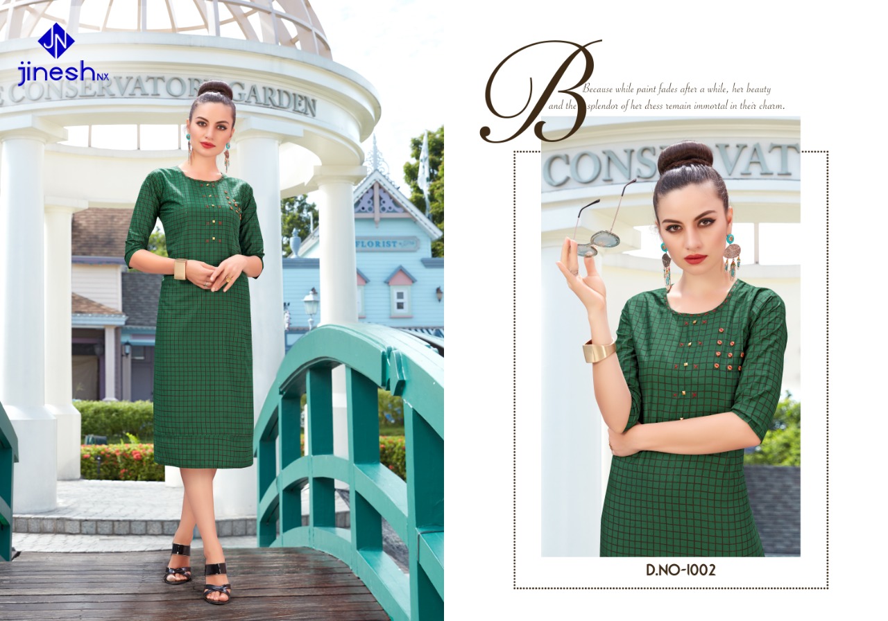 Jinesh Nx Present Essence Vol 4 Casual Wear Kurtis Collection.