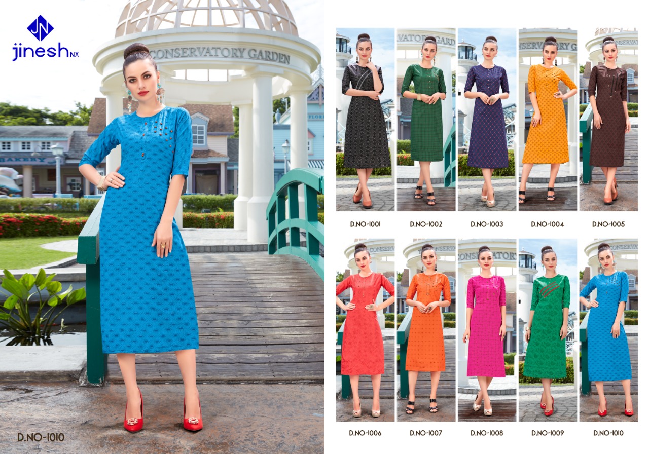 Jinesh Nx Present Essence Vol 4 Casual Wear Kurtis Collection.