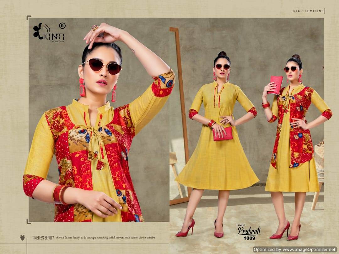 Kinti  By Prakruti  Vol 10 Heavy Rayon Printed Kurti