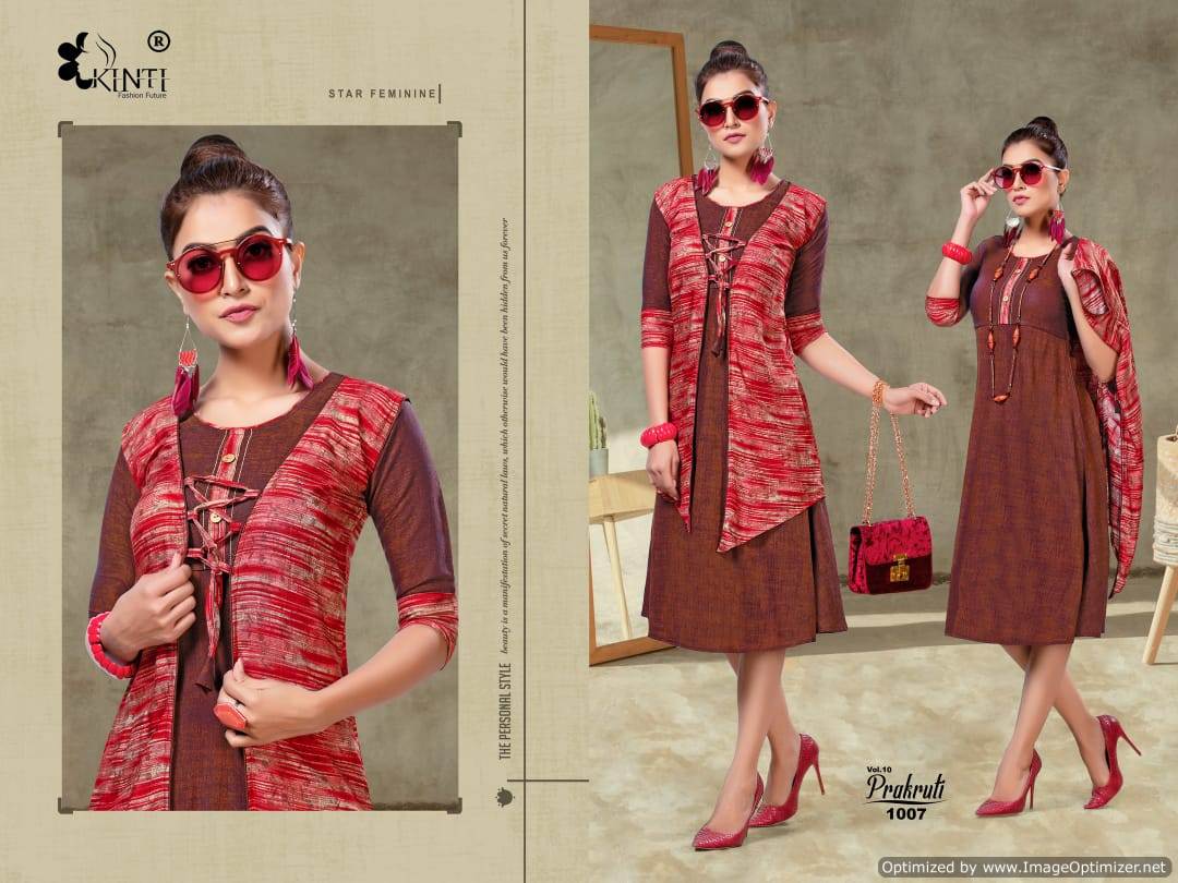 Kinti  By Prakruti  Vol 10 Heavy Rayon Printed Kurti