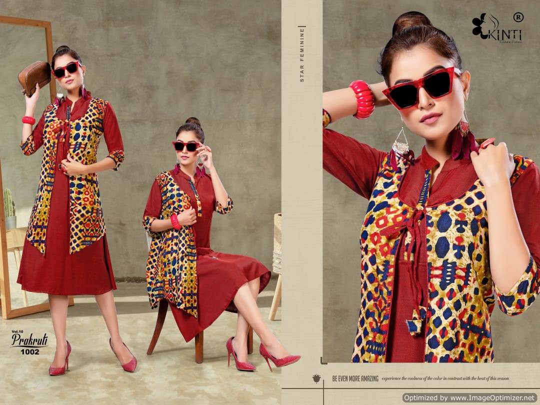 Kinti  By Prakruti  Vol 10 Heavy Rayon Printed Kurti