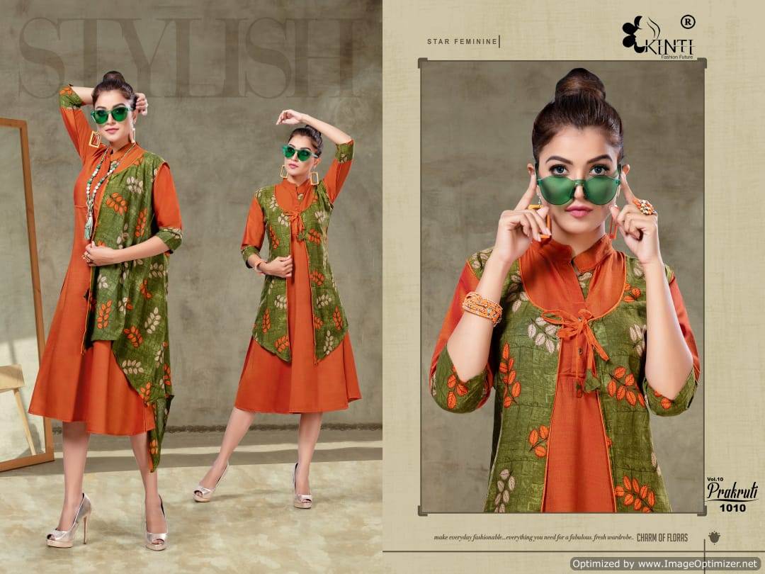 Kinti  By Prakruti  Vol 10 Heavy Rayon Printed Kurti
