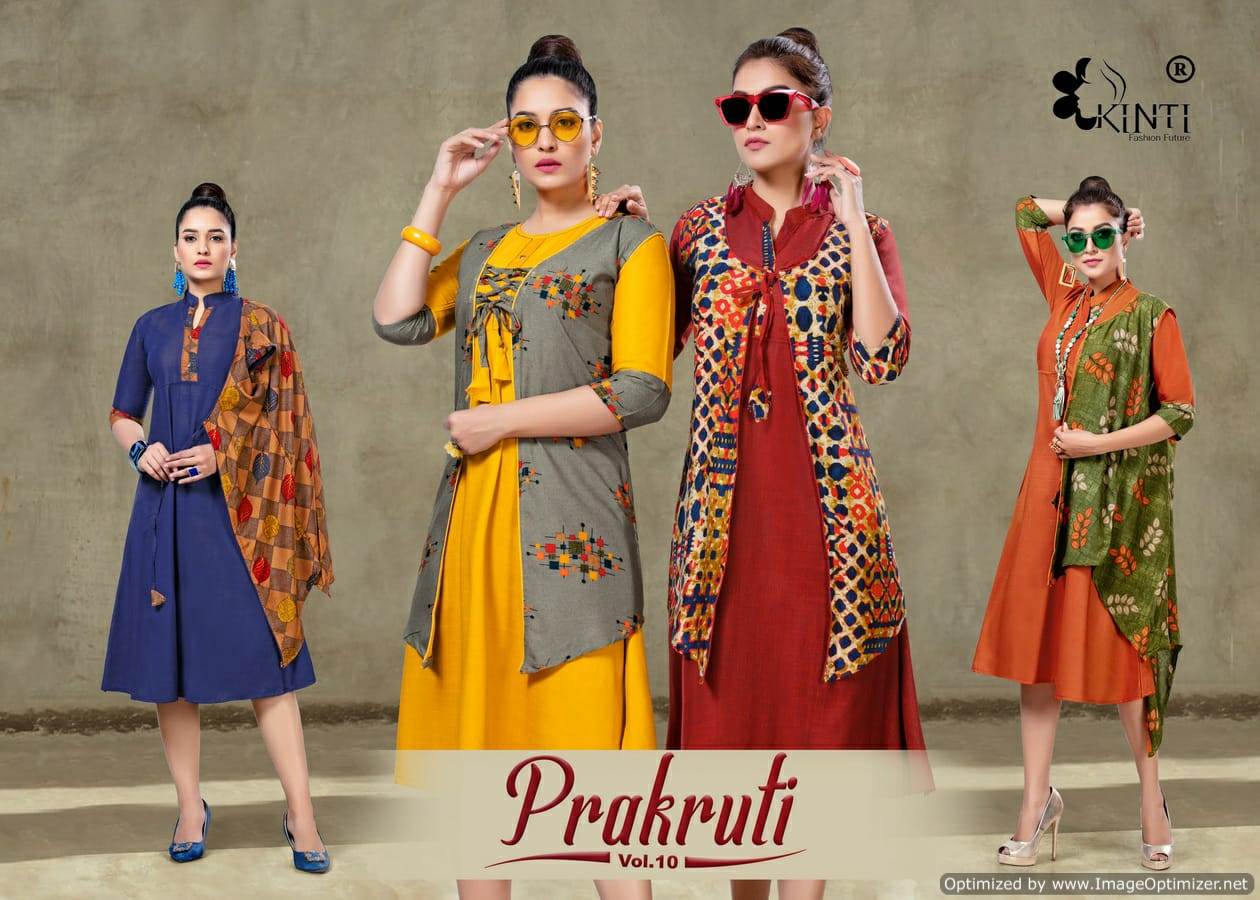 Kinti  By Prakruti  Vol 10 Heavy Rayon Printed Kurti