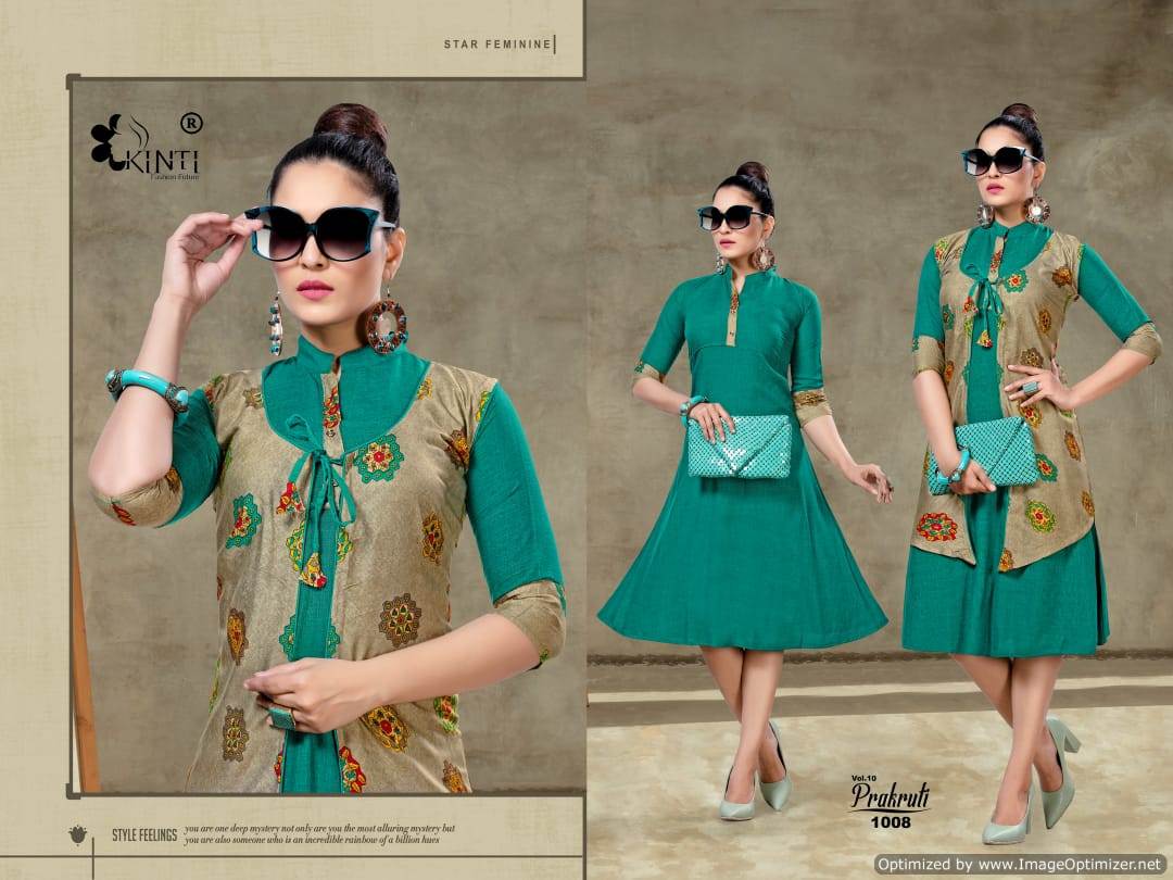 Kinti  By Prakruti  Vol 10 Heavy Rayon Printed Kurti
