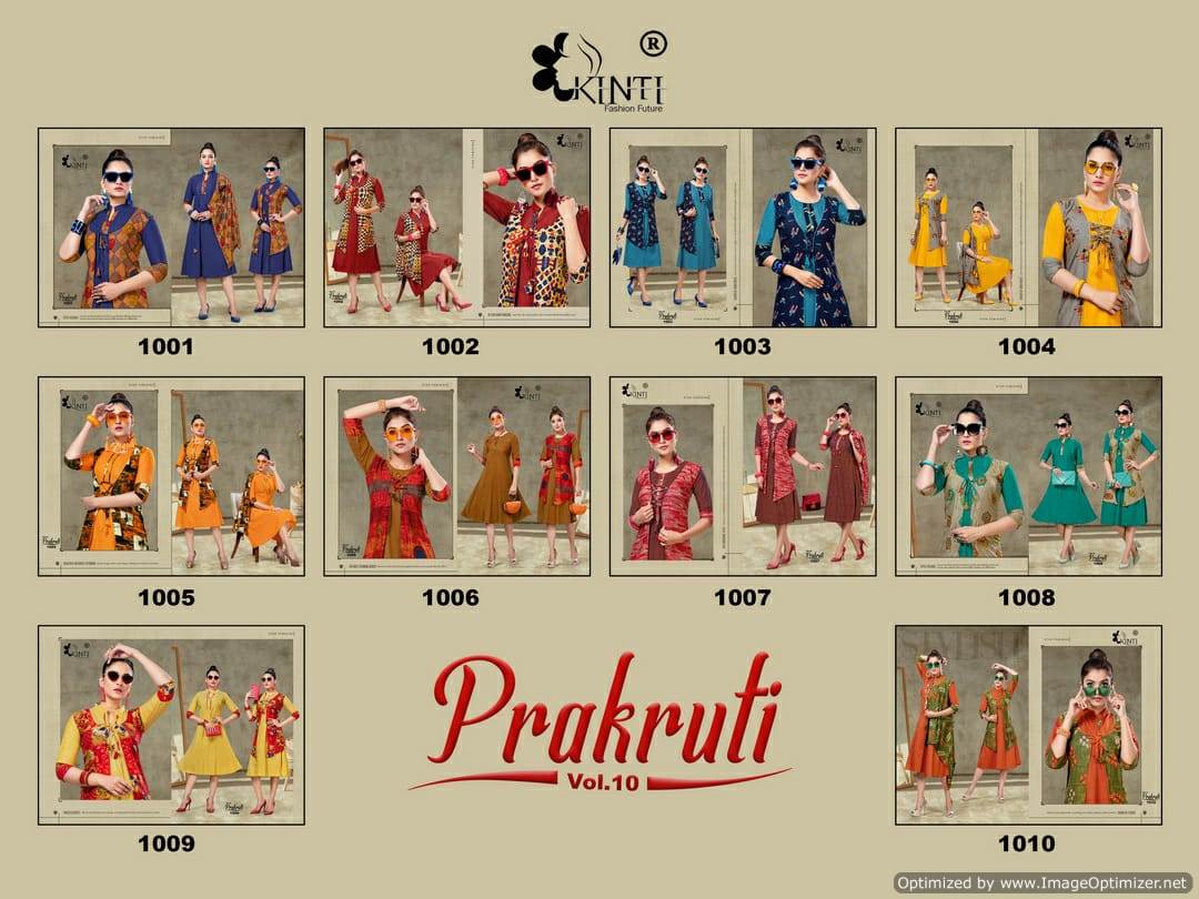 Kinti  By Prakruti  Vol 10 Heavy Rayon Printed Kurti