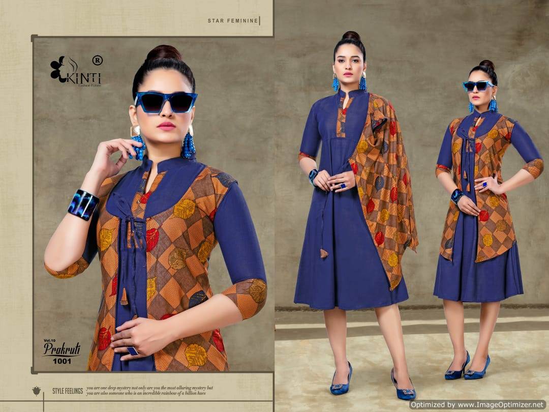 Kinti  By Prakruti  Vol 10 Heavy Rayon Printed Kurti