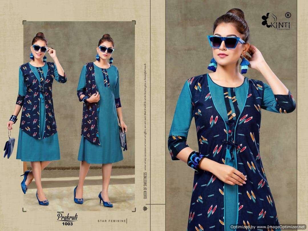Kinti  By Prakruti  Vol 10 Heavy Rayon Printed Kurti