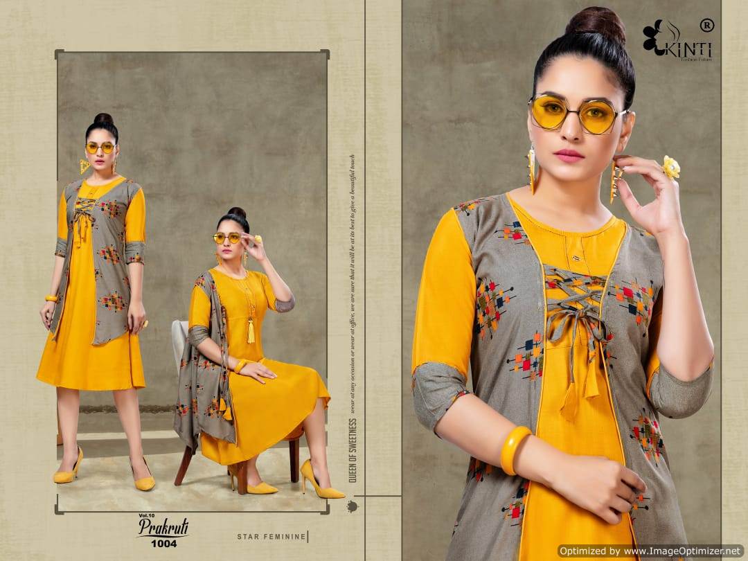 Kinti  By Prakruti  Vol 10 Heavy Rayon Printed Kurti