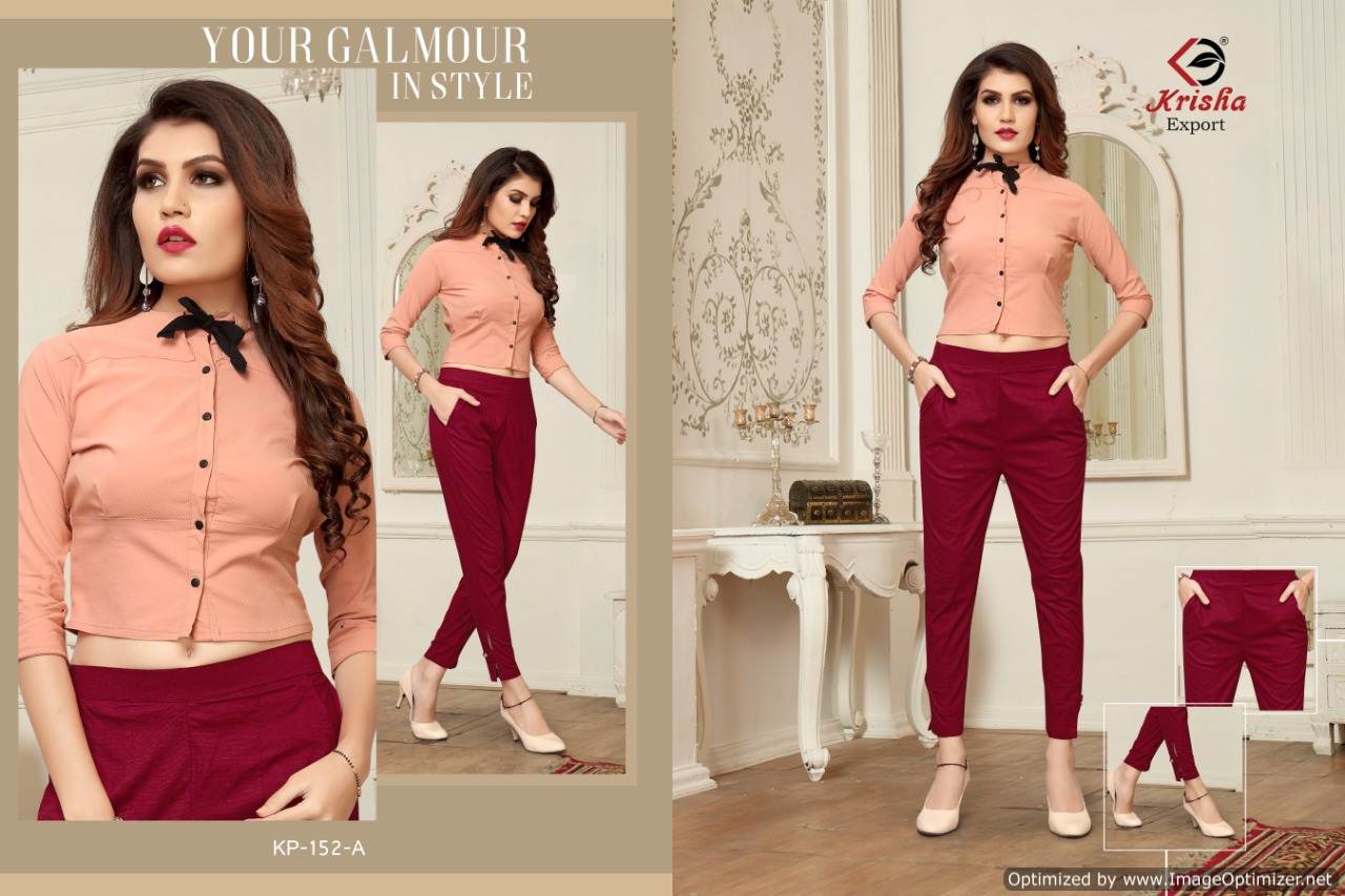 Krisha  By Signature Rayon Slub Lycra Pant Collection