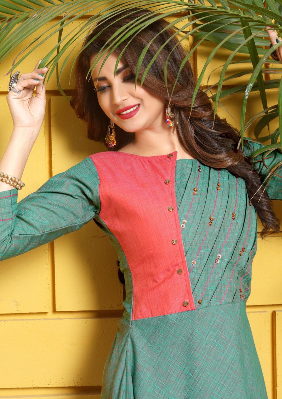 Ladies Flavour Present Kesari Gown Types Party Wear Kurtis Collection