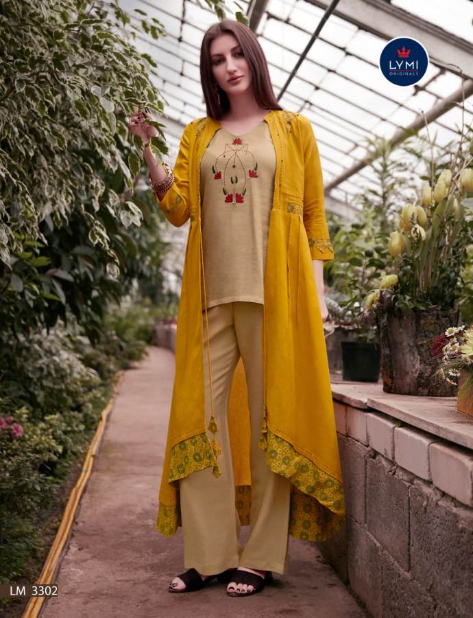 Lymi Present Genesis Heavy Rayon Shrug Style Kurti With Bottom