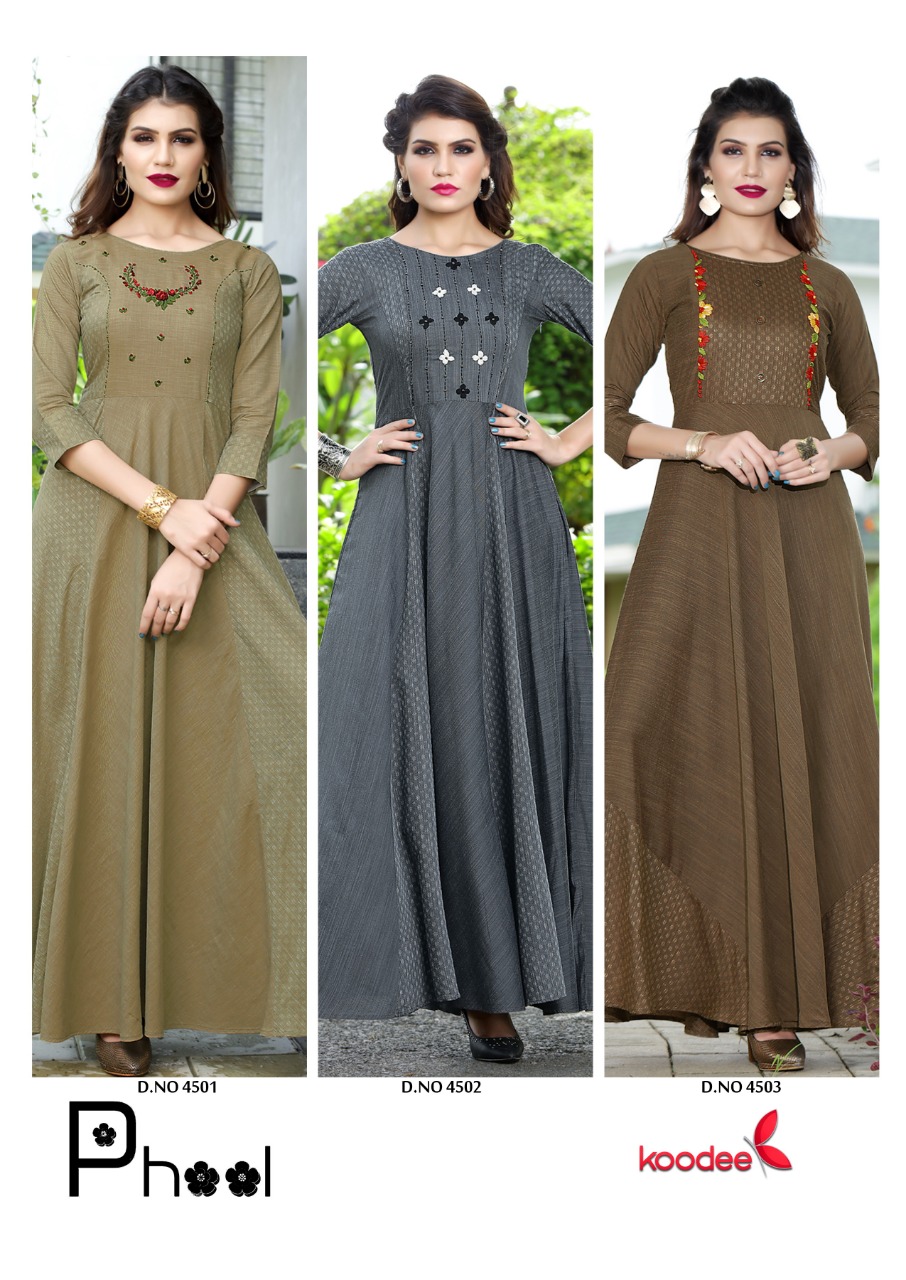 Phool By Koodee Party Wear Long Gown Types Kurtis Collection