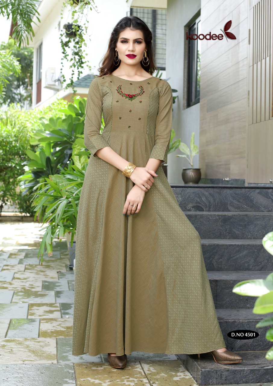 Mangnum long gown party wear kurti catalogue