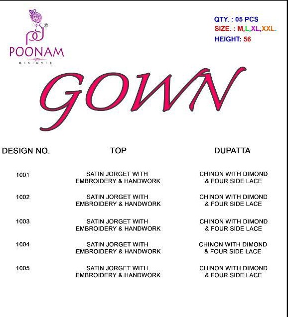 Poonam Present Gown Long Kurtis Catalog