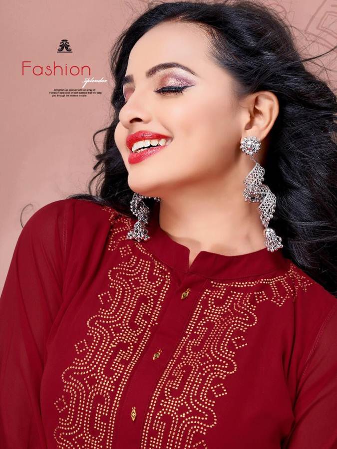 Rt Present  Swarovski 2 Designer Georgette Kurti With Palazzo