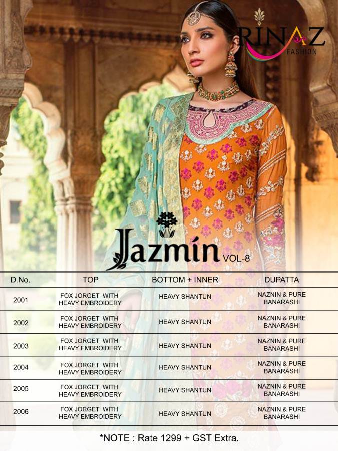 Rinaz  By  Jazmin Vol 8 Pakistani Style Collection