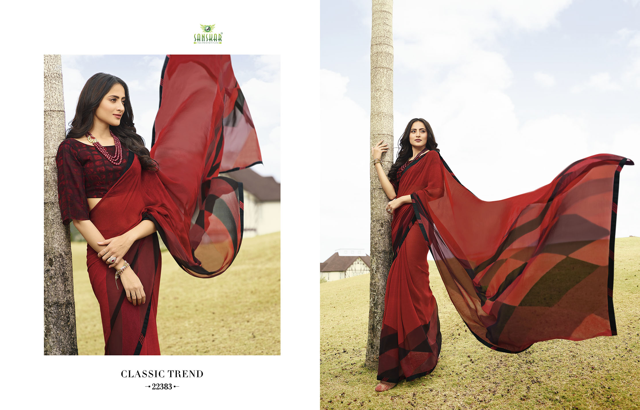 Sanskar Present   Shree 5 Printed Georgette Running Wear Saree Collection