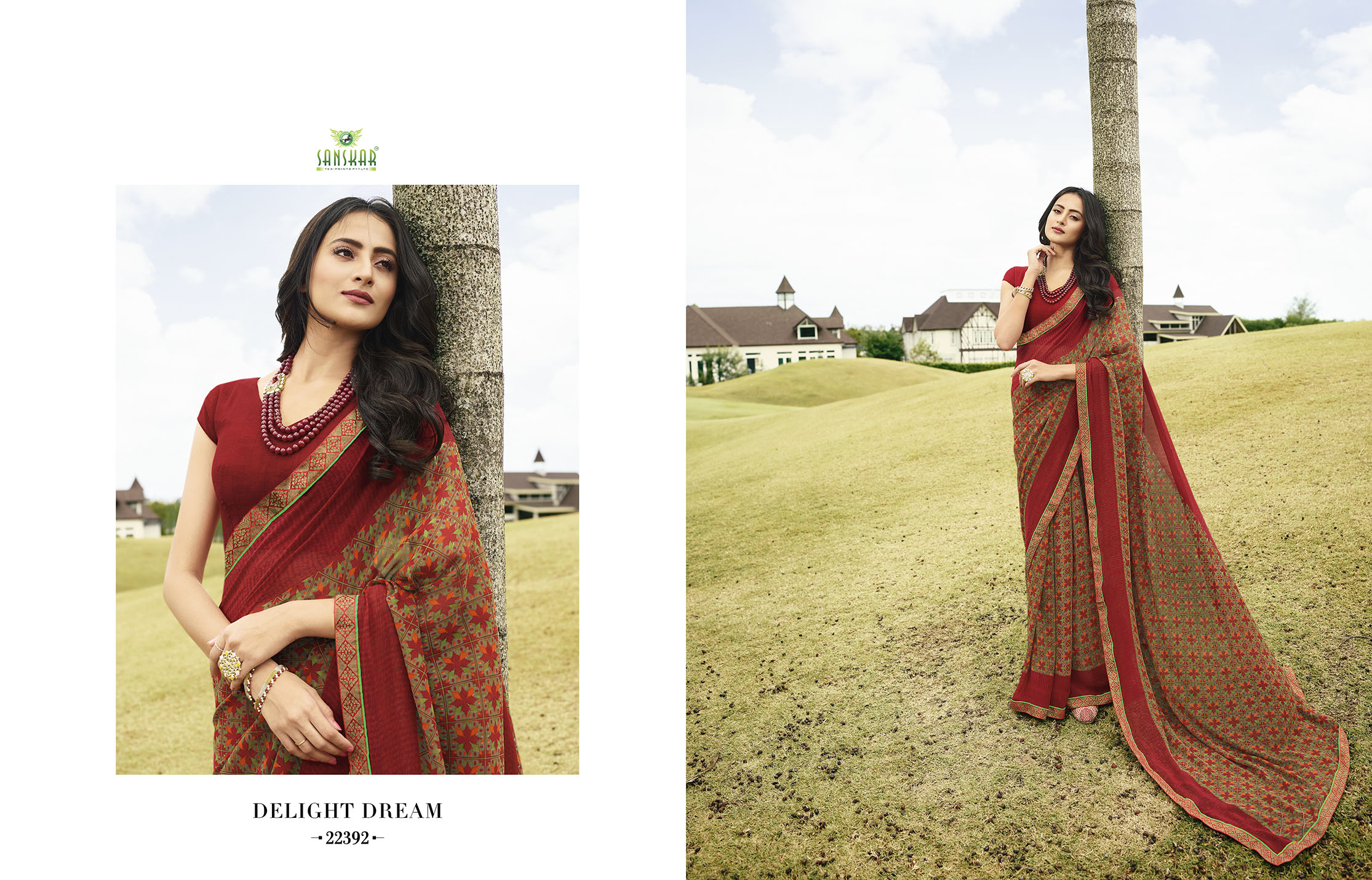 Sanskar Present   Shree 5 Printed Georgette Running Wear Saree Collection
