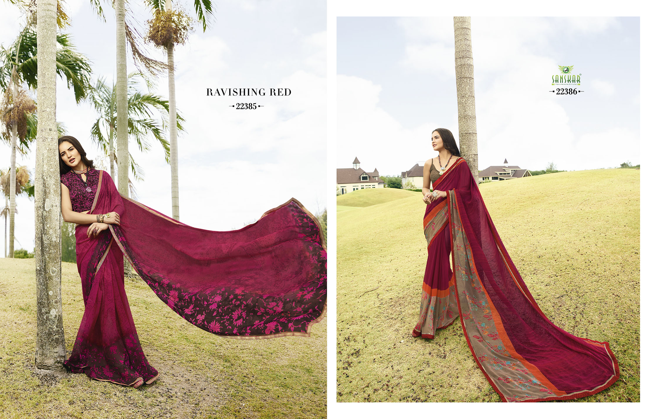 Sanskar Present   Shree 5 Printed Georgette Running Wear Saree Collection