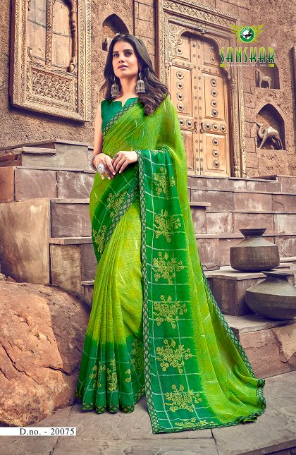 Sanskar  By Nynan  Vol 5 Running Wear Georgette Worked Saree