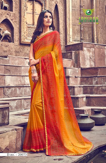 Sanskar  By Nynan  Vol 5 Running Wear Georgette Worked Saree
