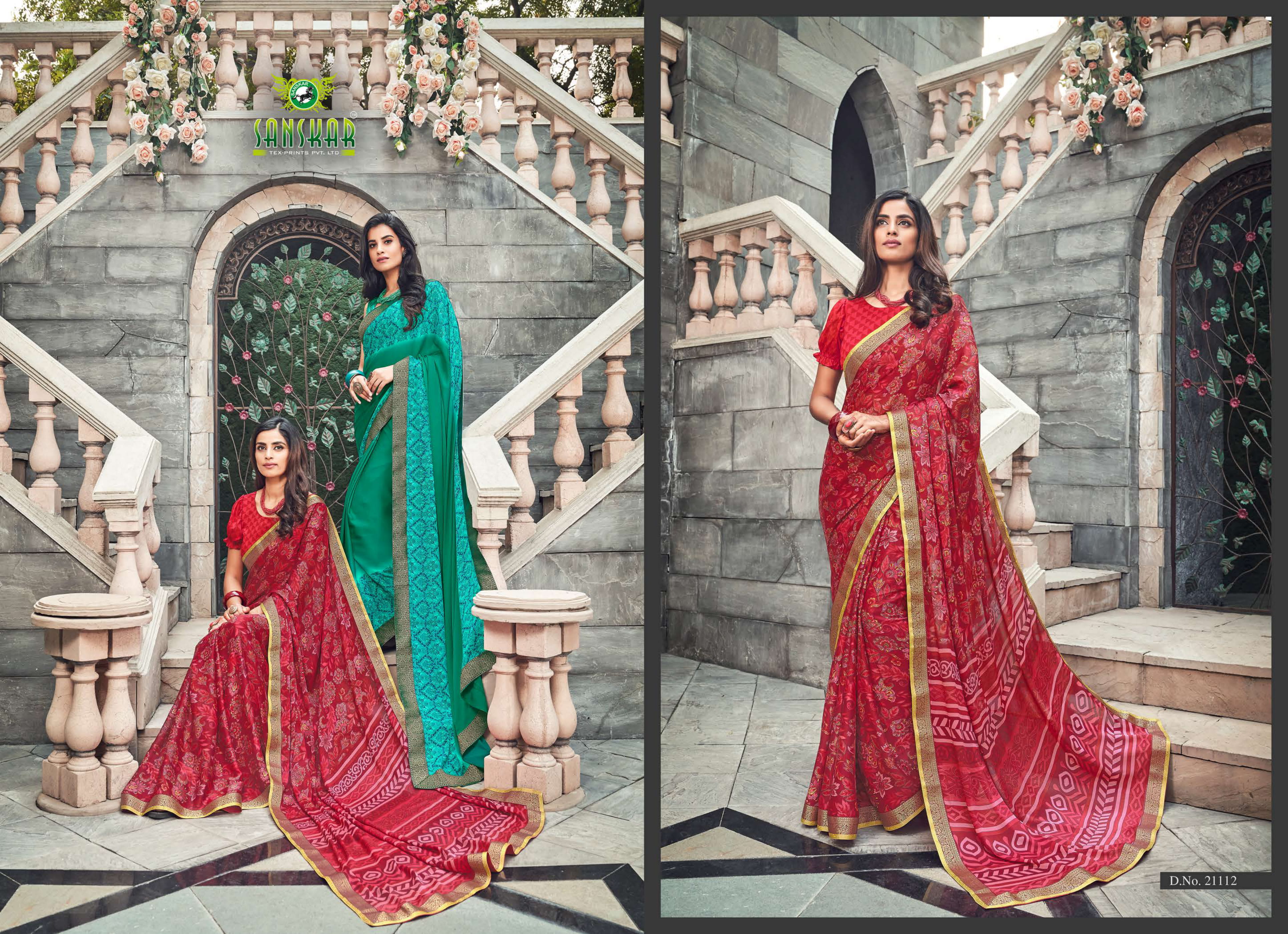 Sanskar By  Nyssa Running Wear Crape Silk Printed Saree