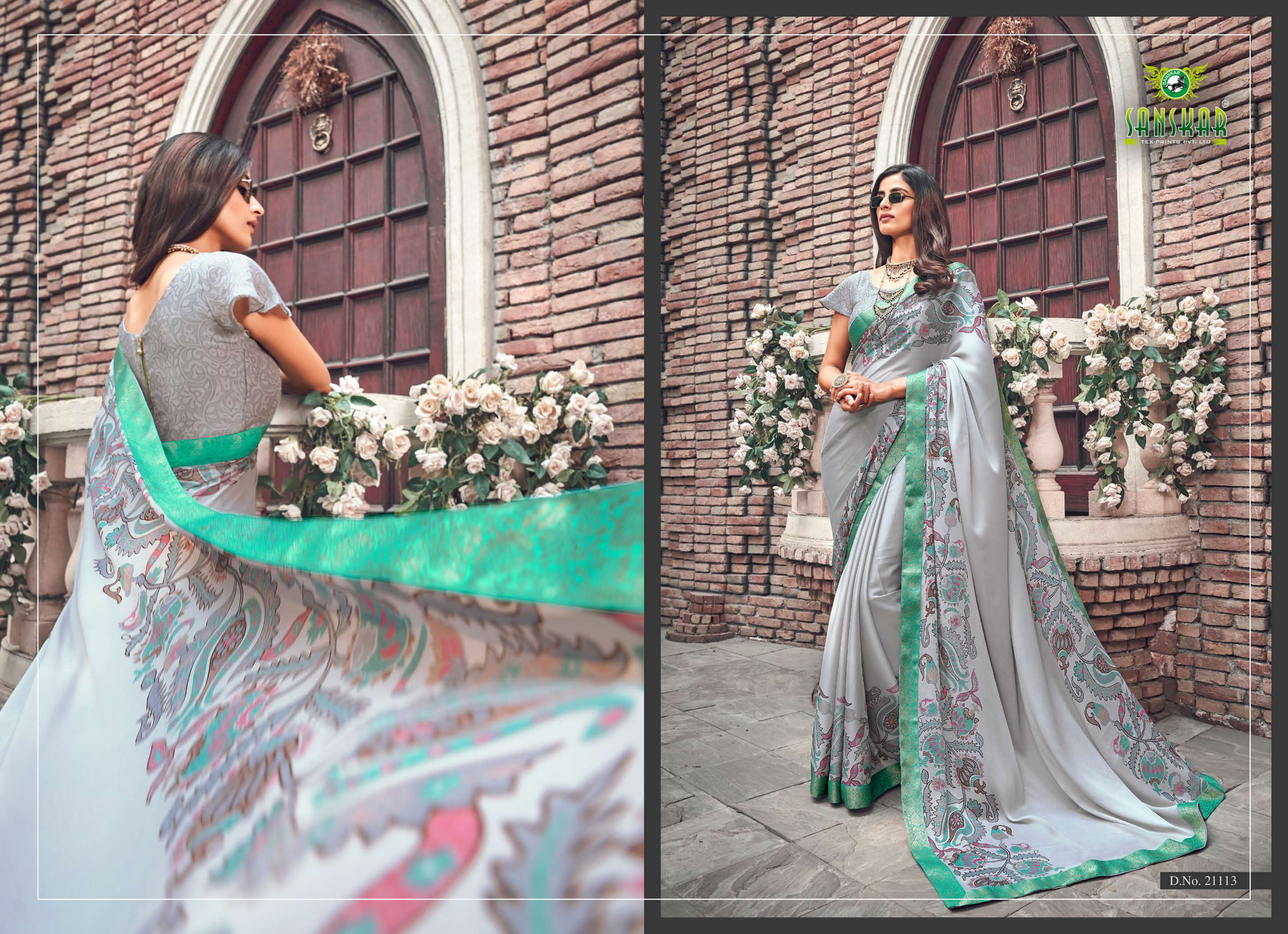 Sanskar By  Nyssa Running Wear Crape Silk Printed Saree