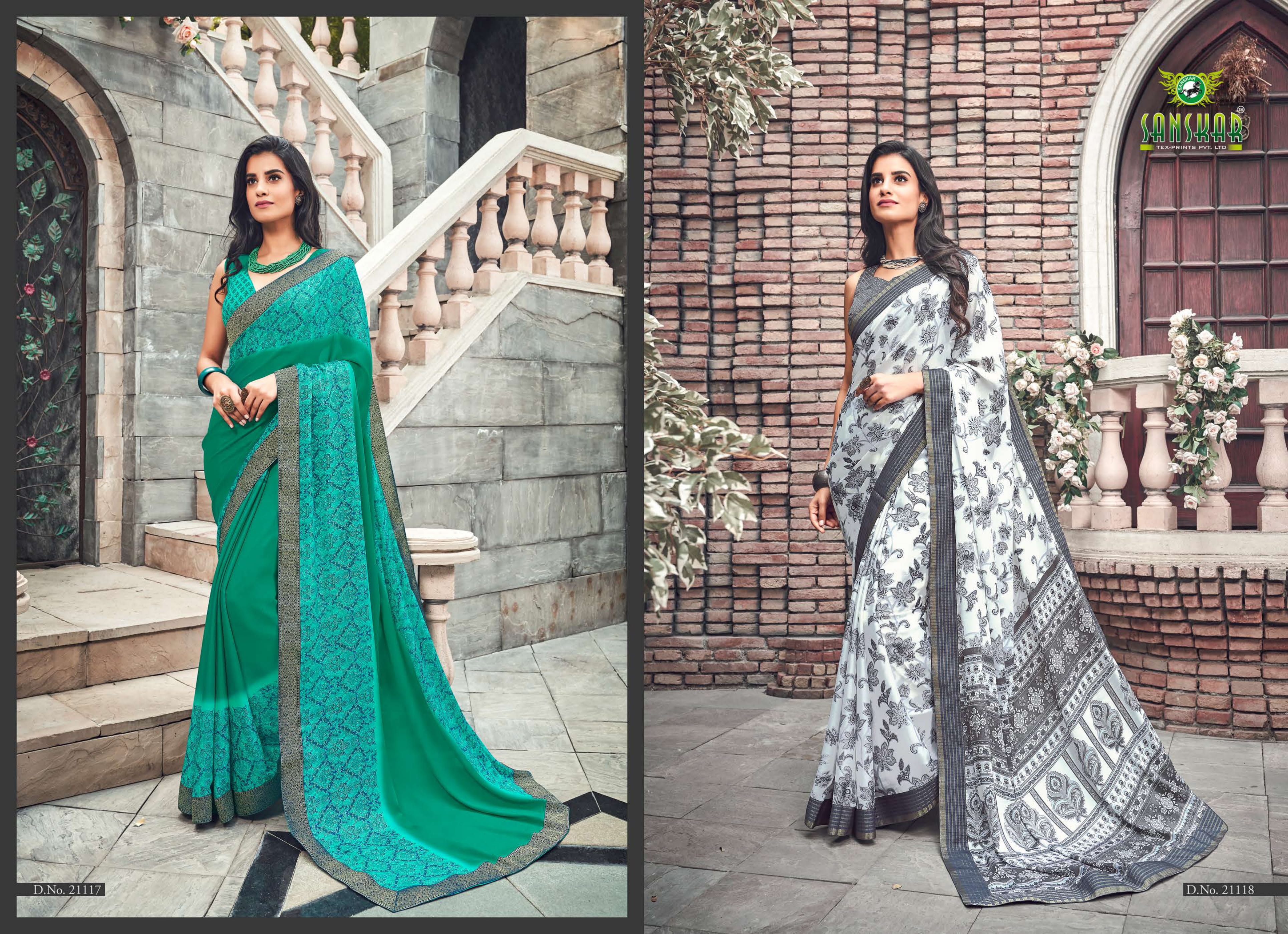 Sanskar By  Nyssa Running Wear Crape Silk Printed Saree