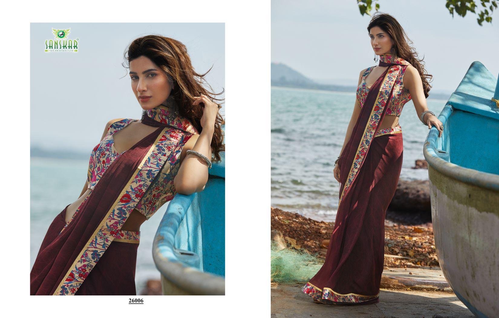 Sanskar By Suhane Pal 20 Gorgeous Look Georgette Saree Collection
