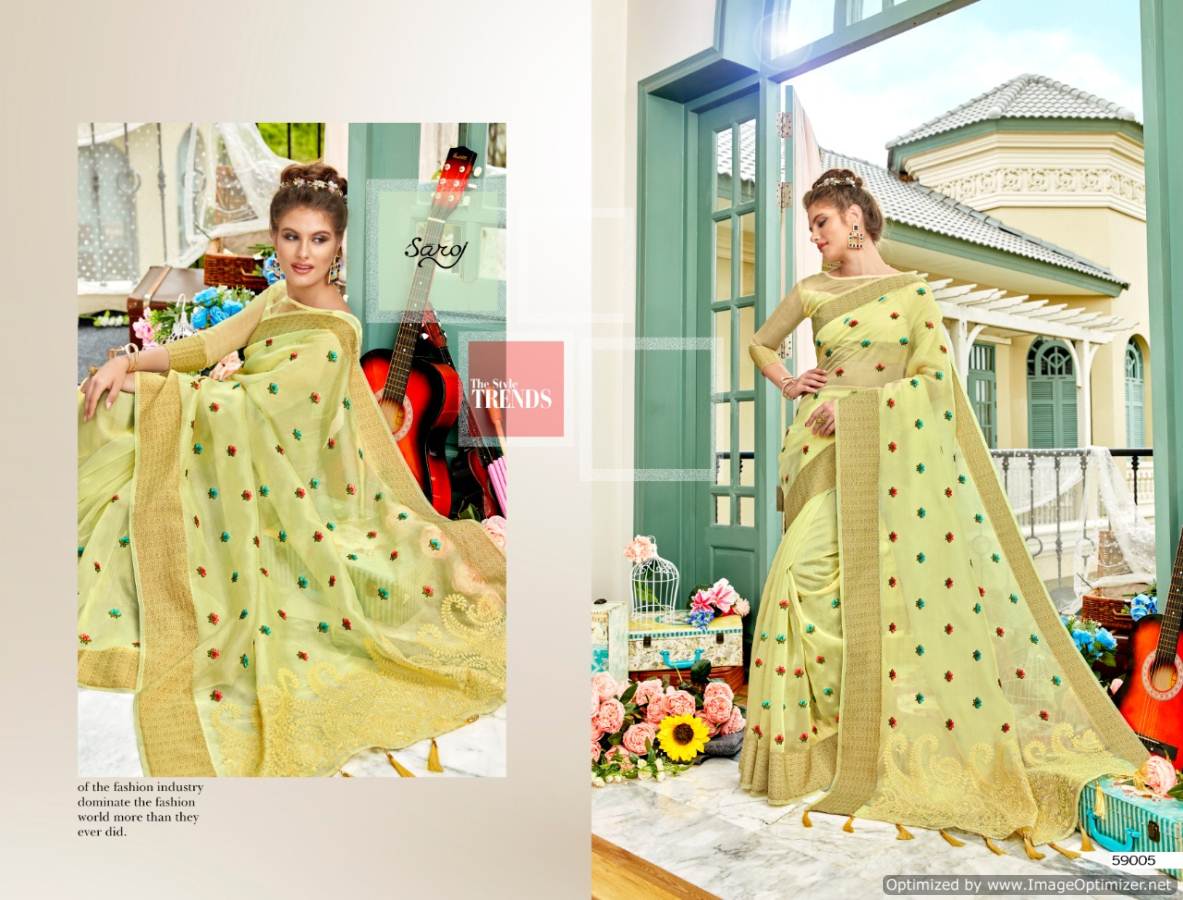 Saroj By Jamini Organza Designer Sarees Catalogue