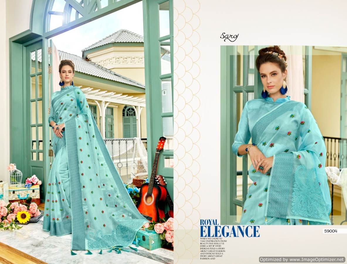 Saroj By Jamini Organza Designer Sarees Catalogue