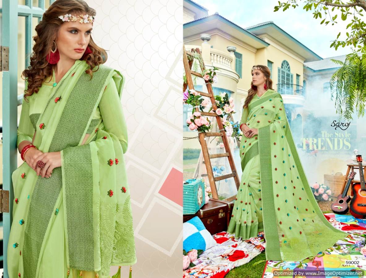 Saroj By Jamini Organza Designer Sarees Catalogue