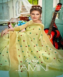 Saroj By Jamini Organza Designer Sarees Catalogue