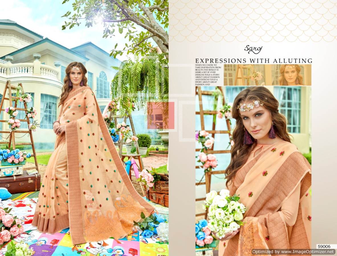 Saroj By Jamini Organza Designer Sarees Catalogue