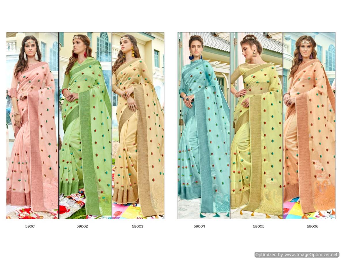 Saroj By Jamini Organza Designer Sarees Catalogue