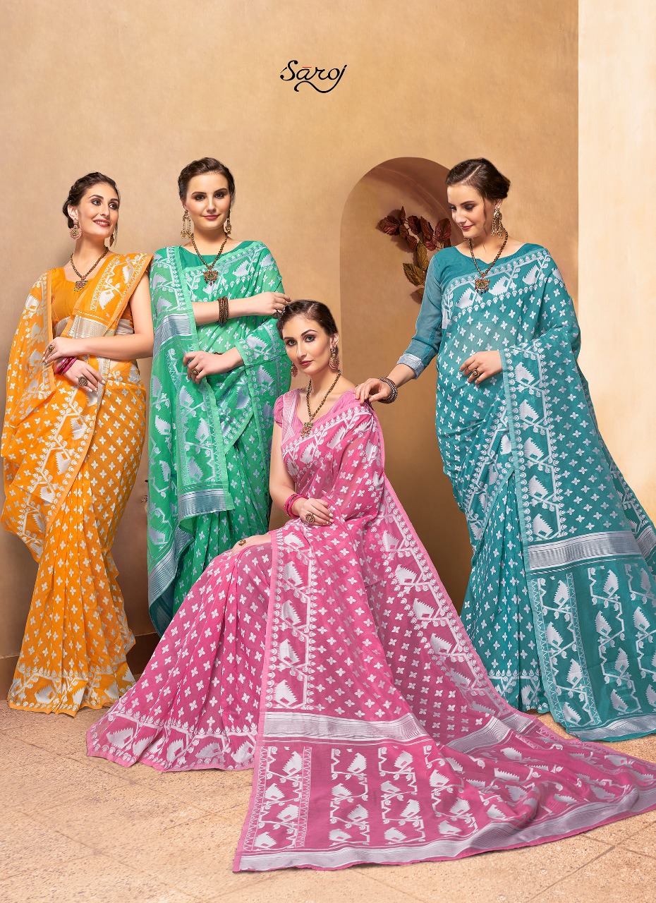 Saroj Present Meenakkshi Party Wear Designer Sarees Catalogue.