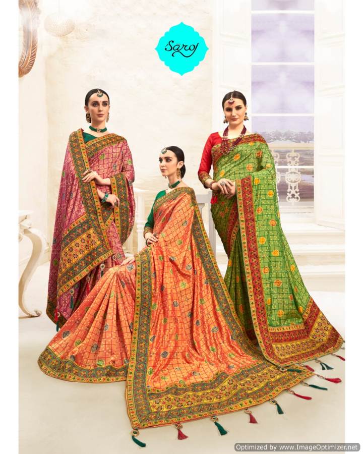 Saroj Present Panihari Heavy Sana Silk Designer Sarees Catalogue