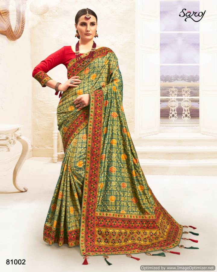 Saroj Present Panihari Heavy Sana Silk Designer Sarees Catalogue