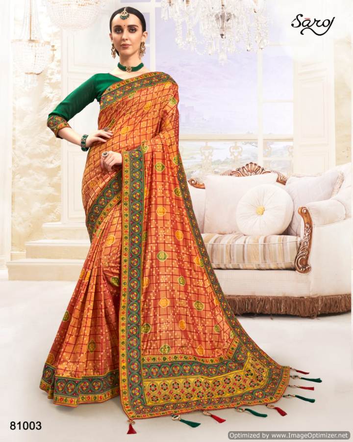 Saroj Present Panihari Heavy Sana Silk Designer Sarees Catalogue