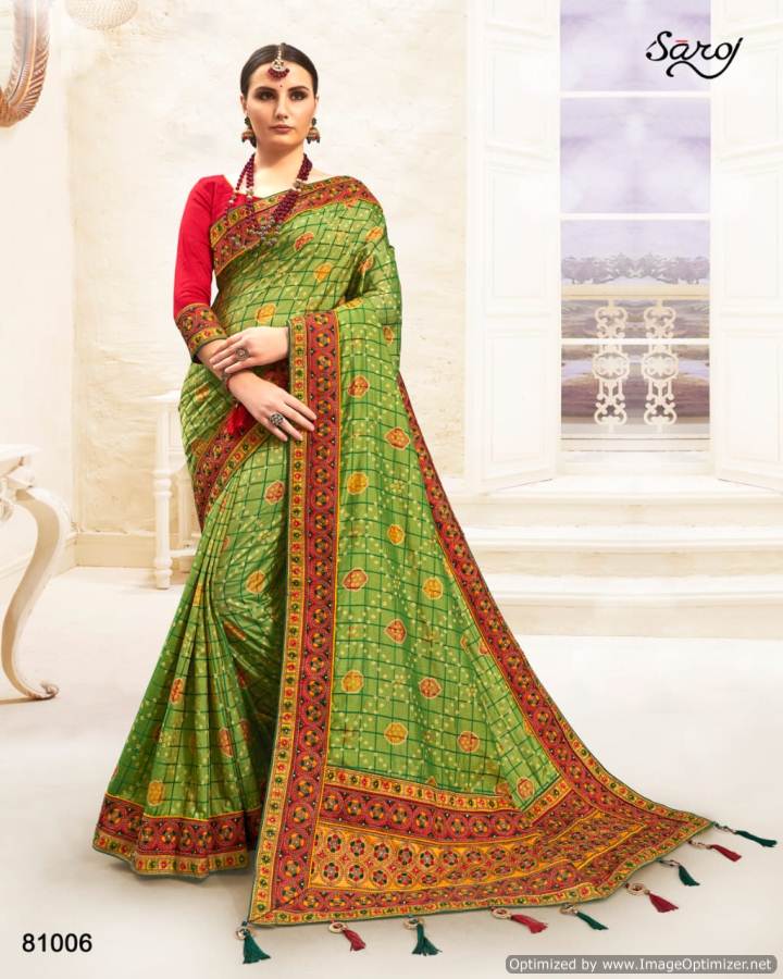 Saroj Present Panihari Heavy Sana Silk Designer Sarees Catalogue