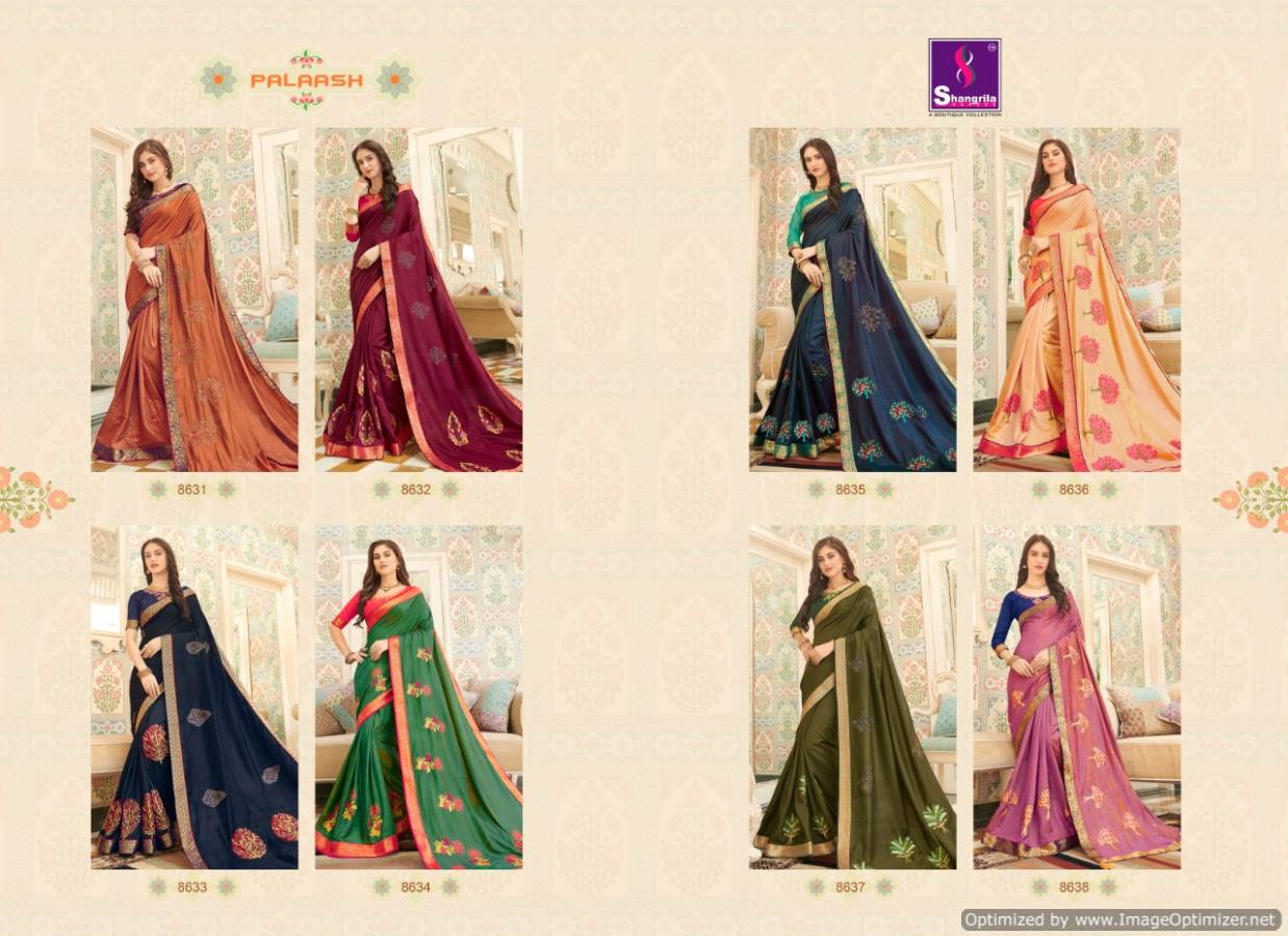 Shangrila By Palaash Designer Wedding Wear Sarees Catalogue