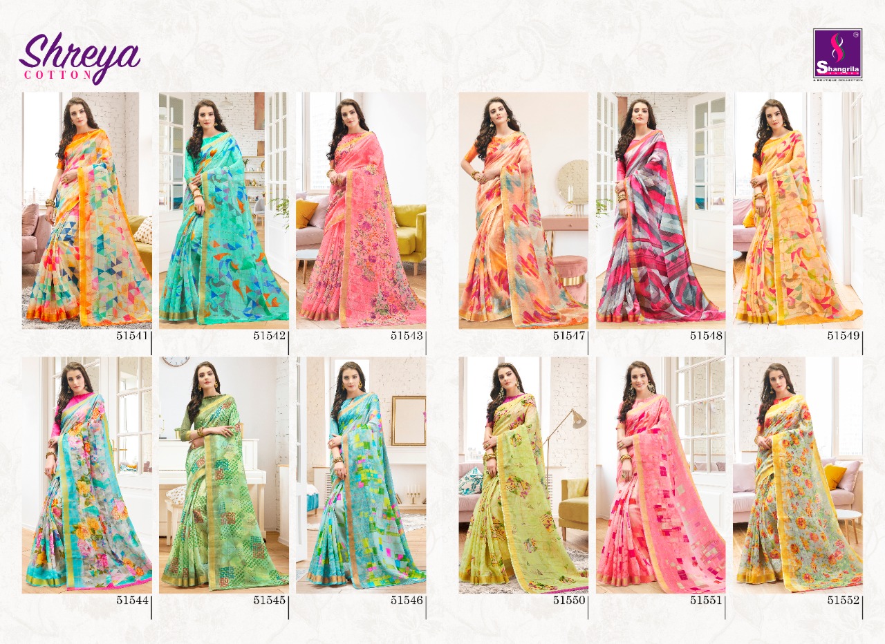 Shangrila Present Shreya Cotton Sarees Catalogue