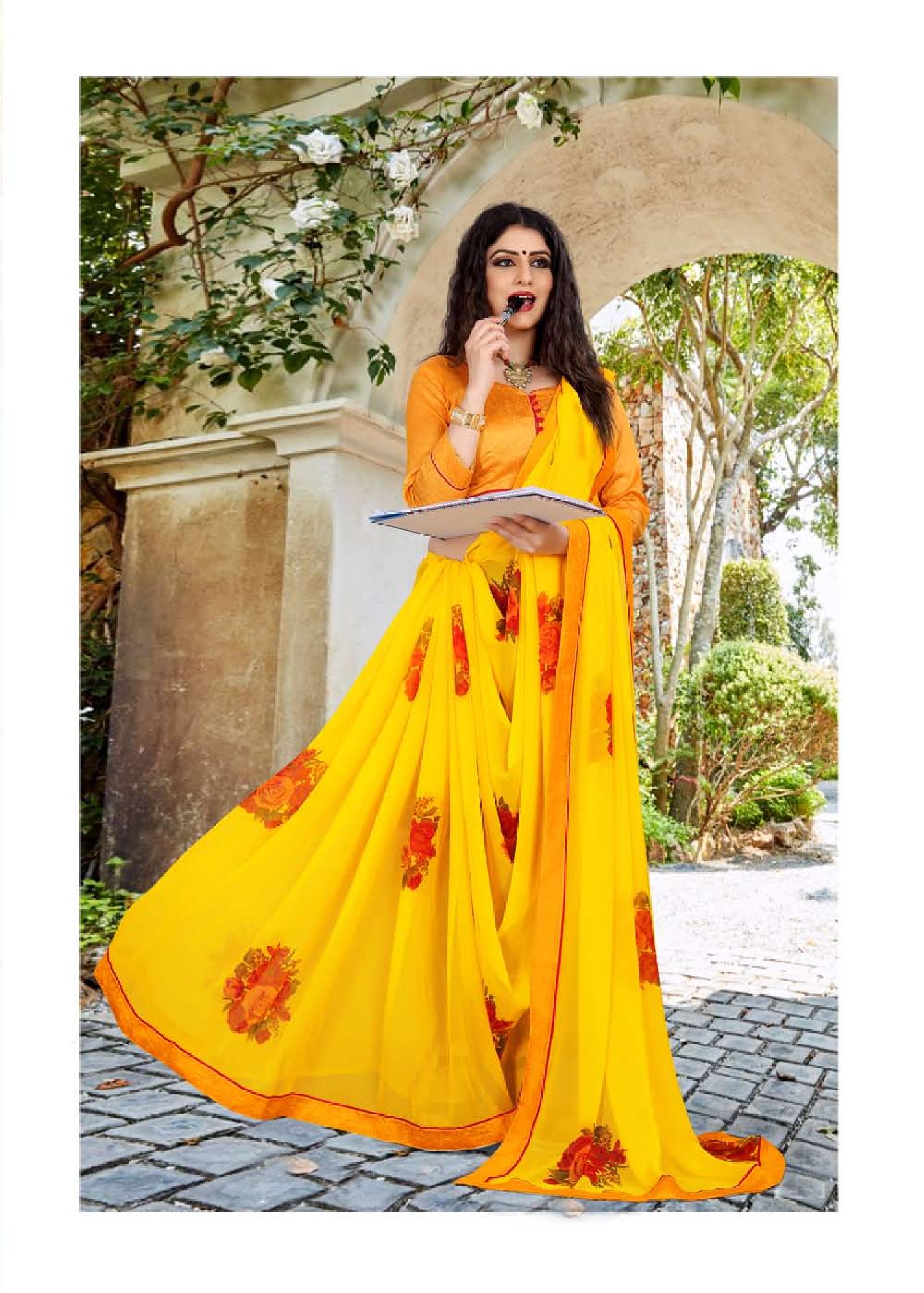 Soumya  Weight Less Casual Wear Sarees Catalogue