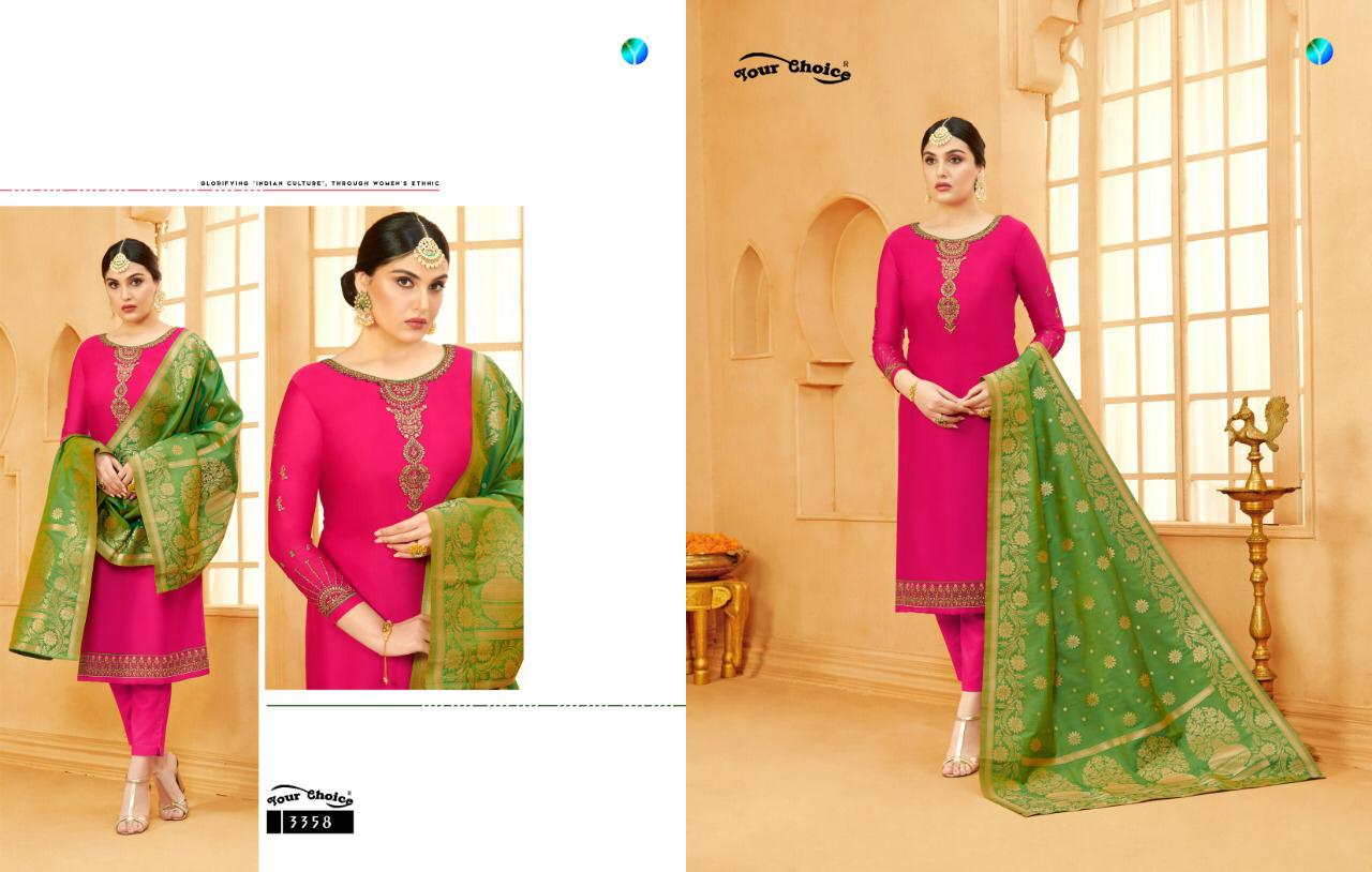 Y.c  By Banarasi 4 Designer Satin Georgette Salwar Suits