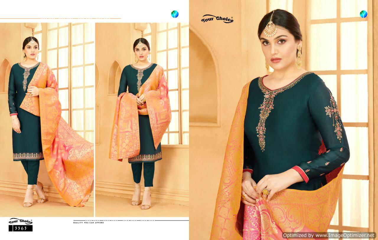 Y.c  By Banarasi 4 Designer Satin Georgette Salwar Suits
