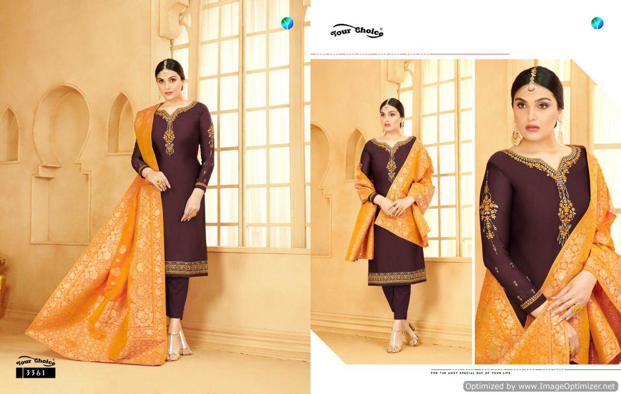 Y.c  By Banarasi 4 Designer Satin Georgette Salwar Suits