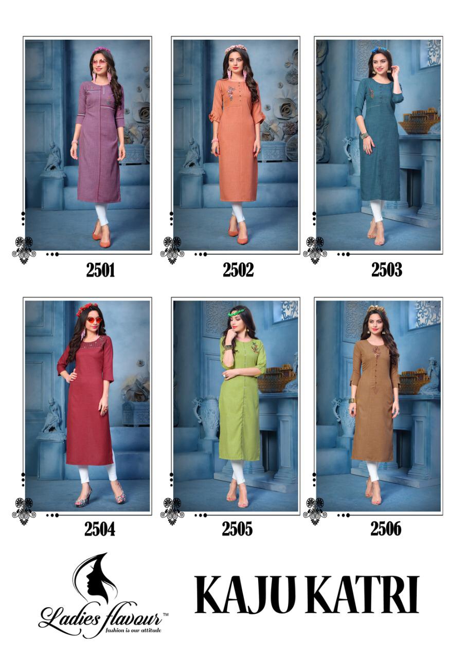 Ladies Flovour Present  Kajukatri Heavy Rayon Casual Wear Kurti Collection